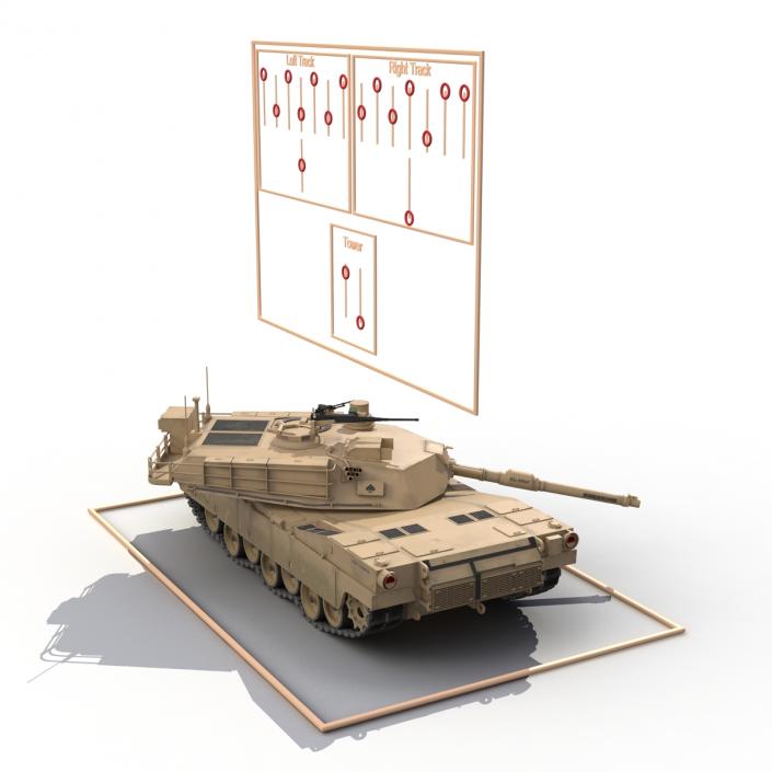 3D M1 Abrams 2 Rigged model