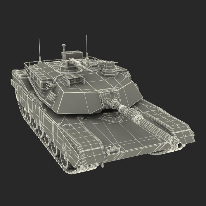 3D M1 Abrams 2 Rigged model