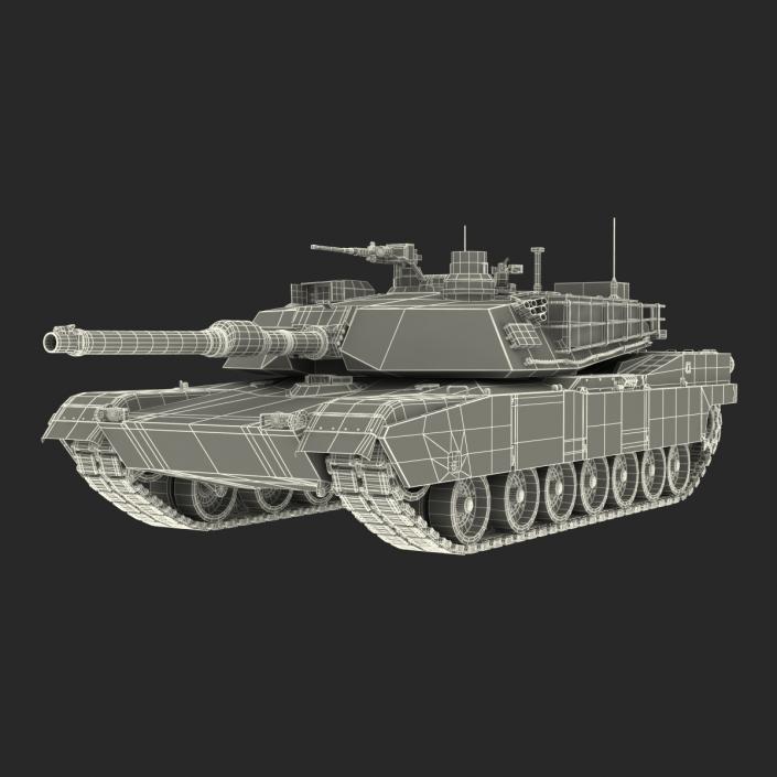 3D M1 Abrams 2 Rigged model