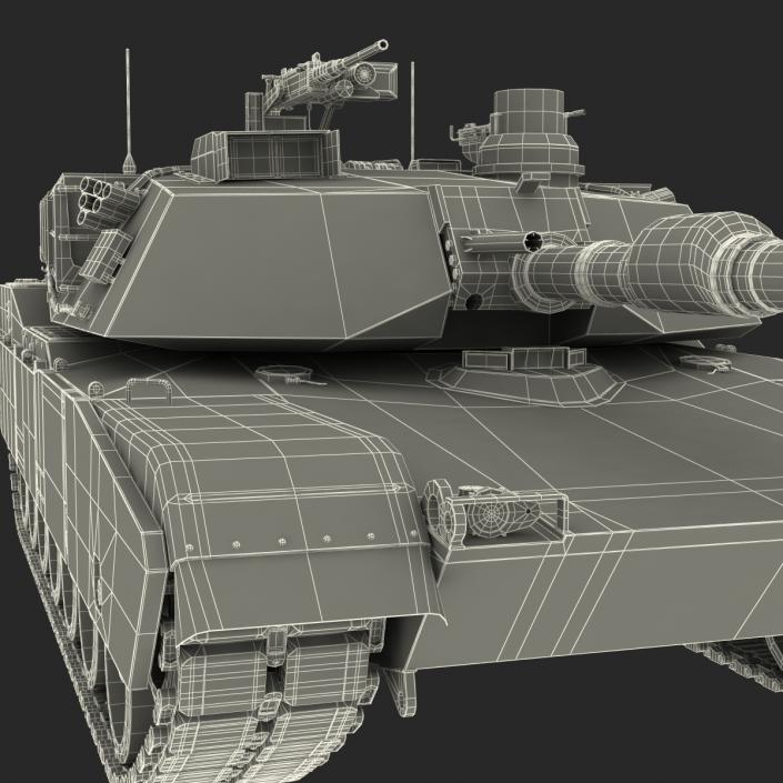 3D M1 Abrams 2 Rigged model