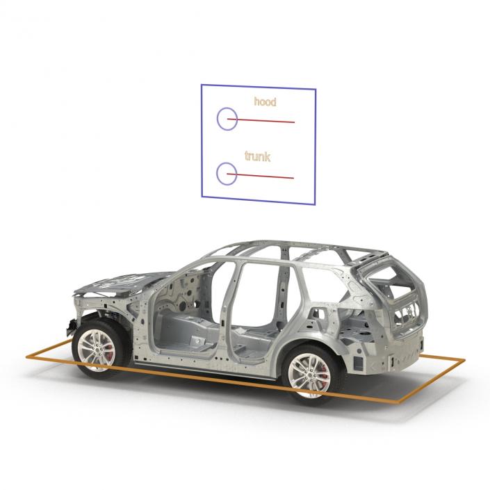 3D SUV Frame with Chassis 3 Rigged