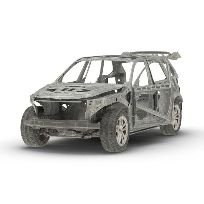 SUV Frame with Chassis Rigged 3D model