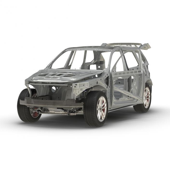 SUV Frame with Chassis Rigged 3D model