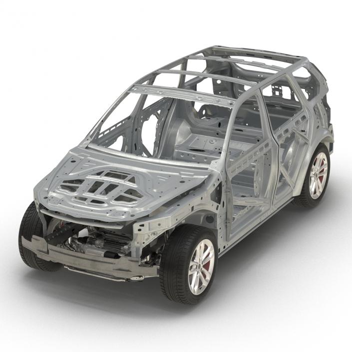 SUV Frame with Chassis Rigged 3D model