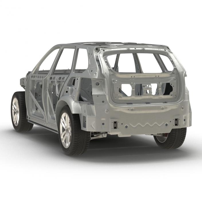 SUV Frame with Chassis Rigged 3D model