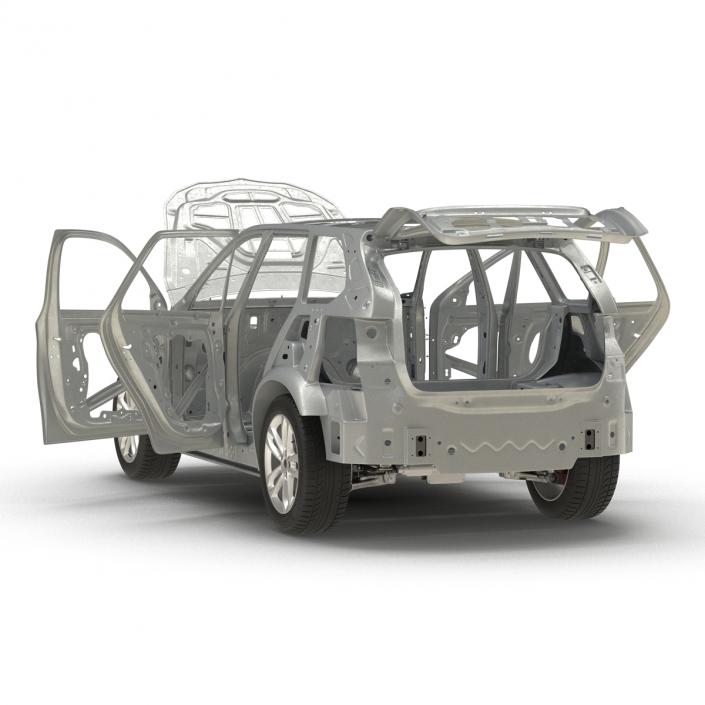 SUV Frame with Chassis Rigged 3D model