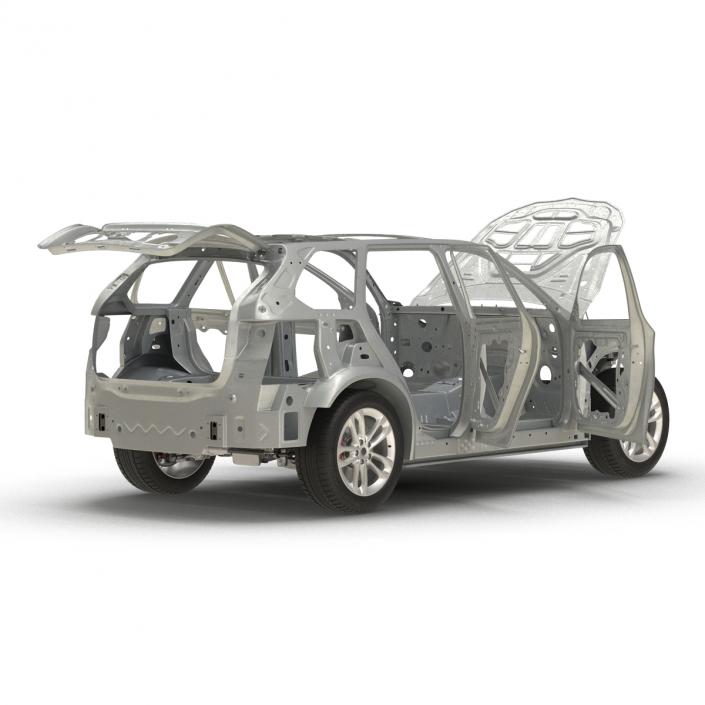 SUV Frame with Chassis Rigged 3D model