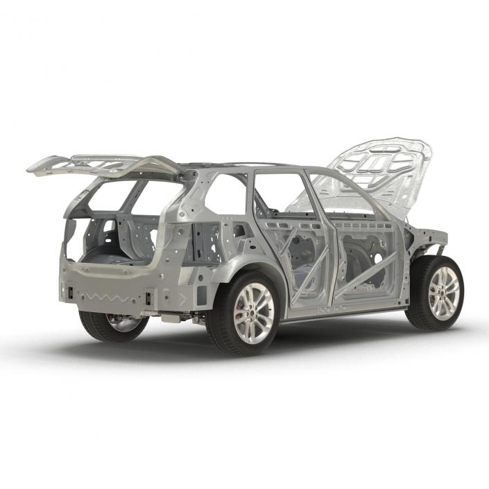 SUV Frame with Chassis Rigged 3D model