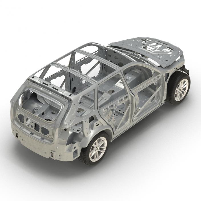 SUV Frame with Chassis Rigged 3D model