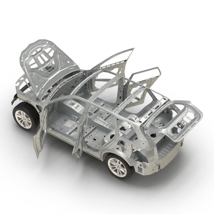 SUV Frame with Chassis Rigged 3D model