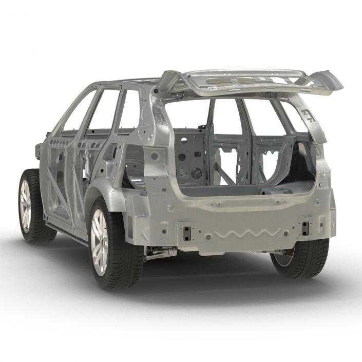 SUV Frame with Chassis Rigged 3D model