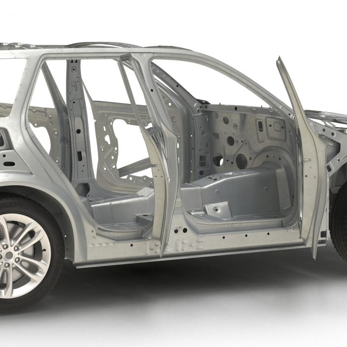 SUV Frame with Chassis Rigged 3D model