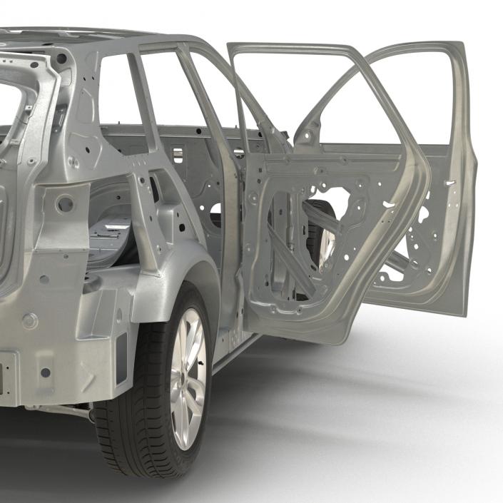 SUV Frame with Chassis Rigged 3D model