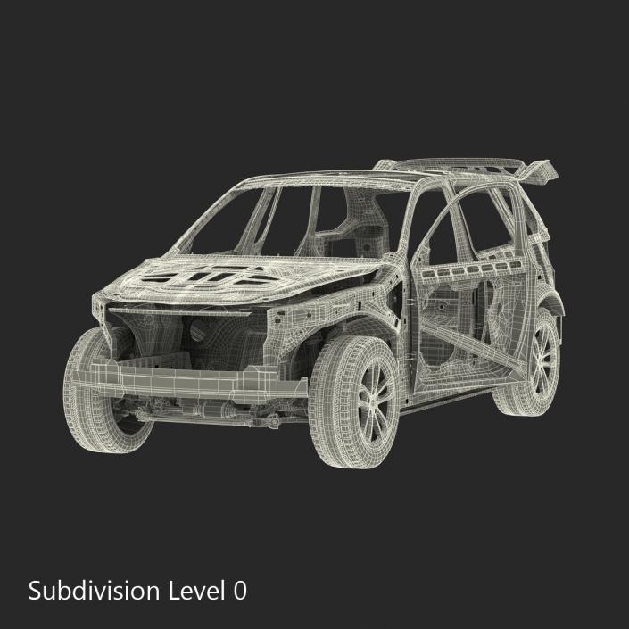 SUV Frame with Chassis Rigged 3D model