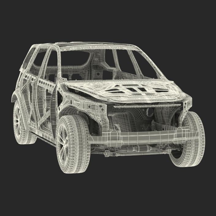 SUV Frame with Chassis Rigged 3D model