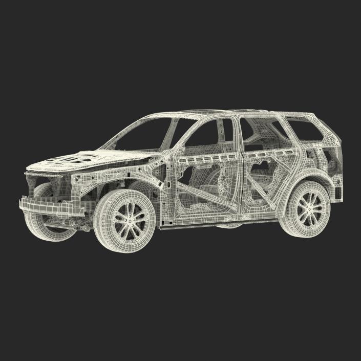 SUV Frame with Chassis Rigged 3D model