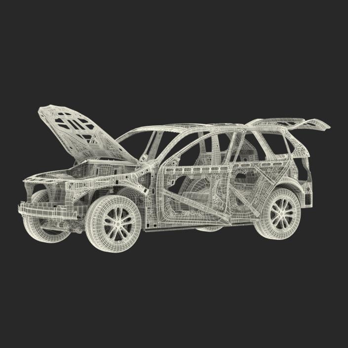 SUV Frame with Chassis Rigged 3D model