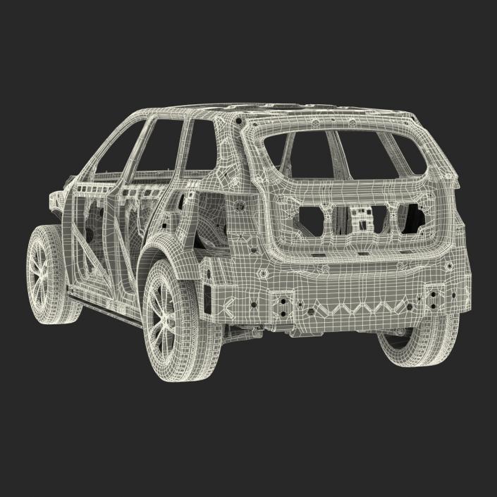 SUV Frame with Chassis Rigged 3D model