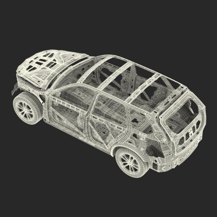 SUV Frame with Chassis Rigged 3D model