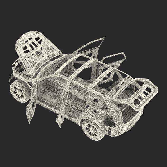 SUV Frame with Chassis Rigged 3D model