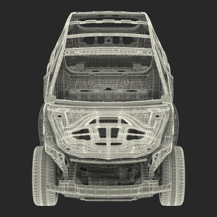 SUV Frame with Chassis Rigged 3D model