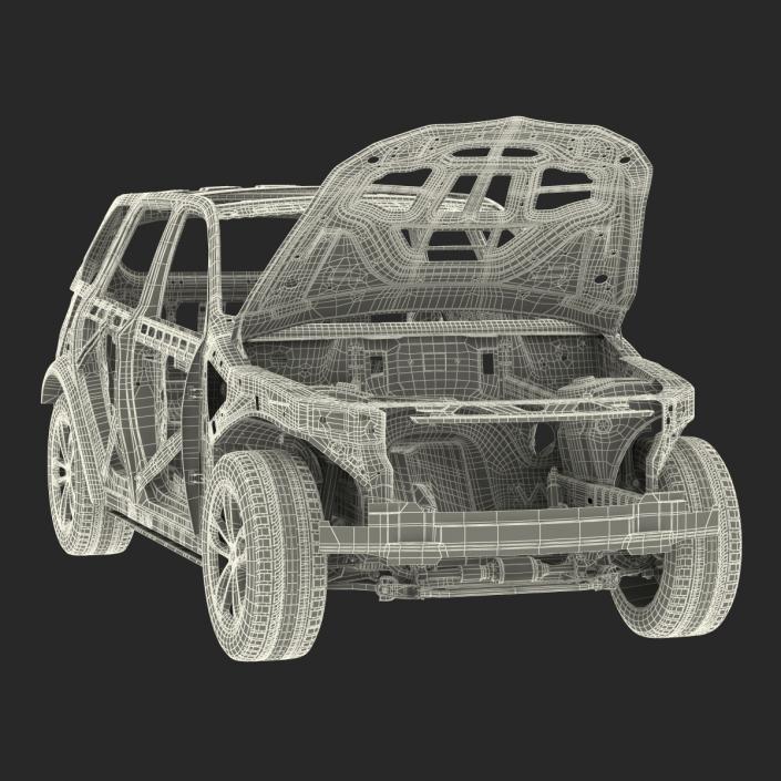 SUV Frame with Chassis Rigged 3D model