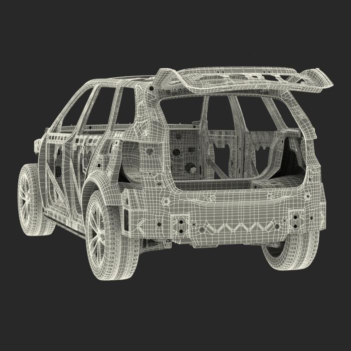 SUV Frame with Chassis Rigged 3D model