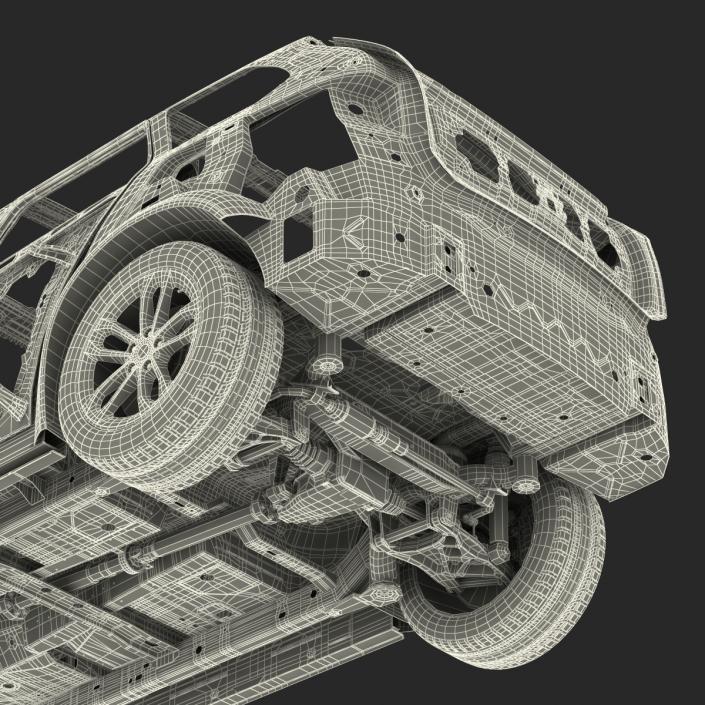 SUV Frame with Chassis Rigged 3D model