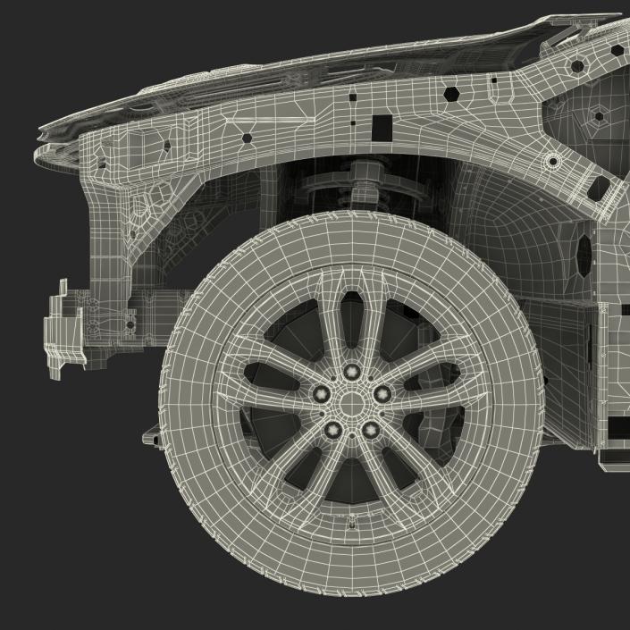 SUV Frame with Chassis Rigged 3D model