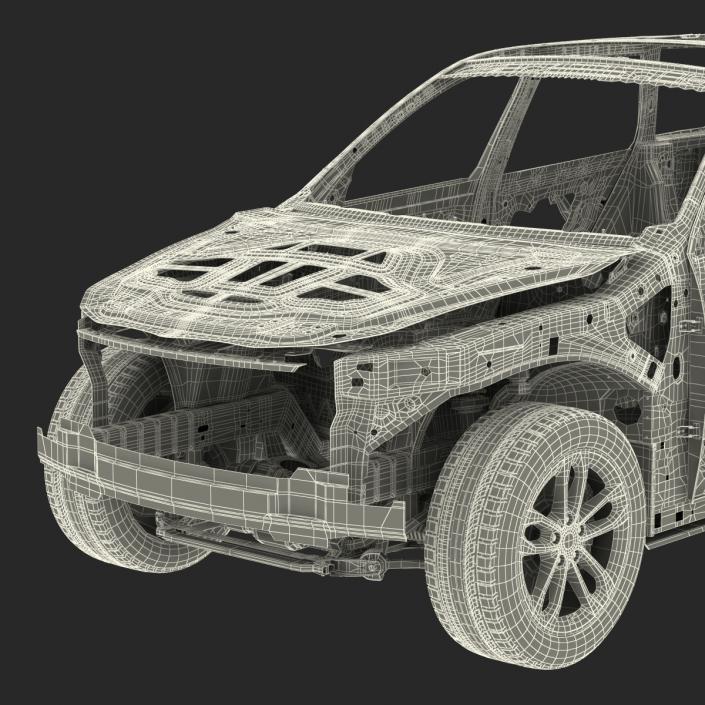 SUV Frame with Chassis Rigged 3D model