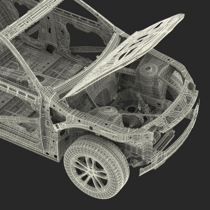 SUV Frame with Chassis Rigged 3D model