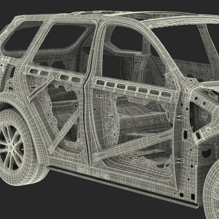 SUV Frame with Chassis Rigged 3D model