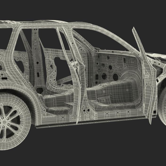 SUV Frame with Chassis Rigged 3D model