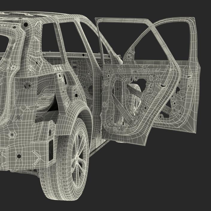 SUV Frame with Chassis Rigged 3D model