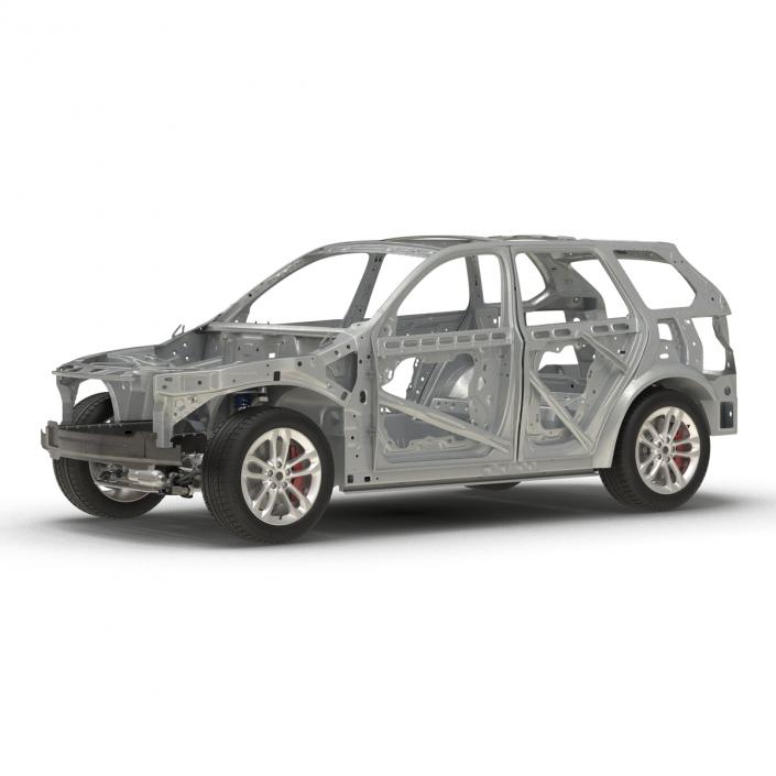 3D SUV Frame with Chassis Rigged 2