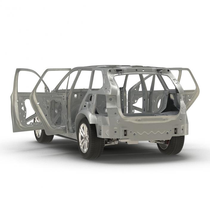 3D SUV Frame with Chassis Rigged 2