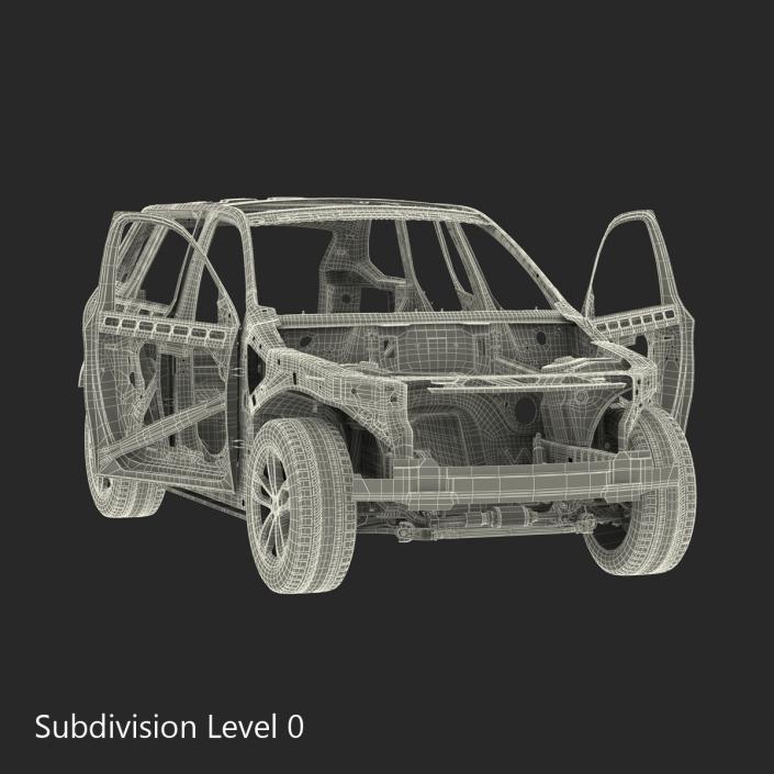 3D SUV Frame with Chassis Rigged 2