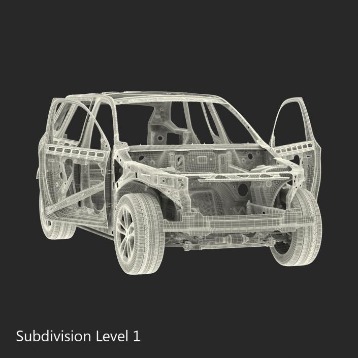 3D SUV Frame with Chassis Rigged 2