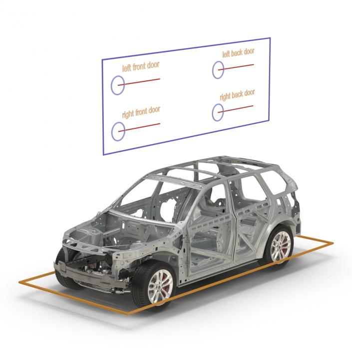 3D SUV Frame with Chassis Rigged 2