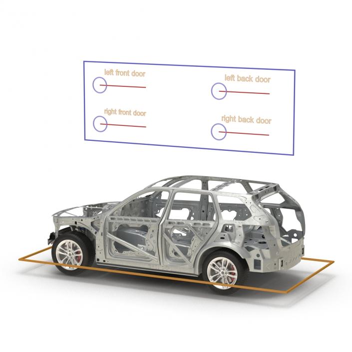 3D SUV Frame with Chassis Rigged 2