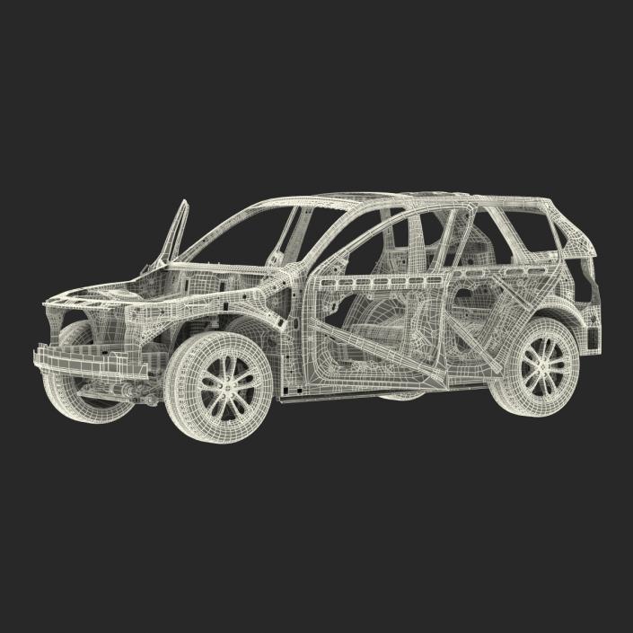 3D SUV Frame with Chassis Rigged 2