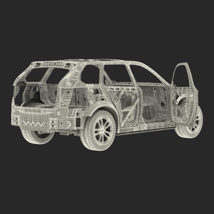 3D SUV Frame with Chassis Rigged 2