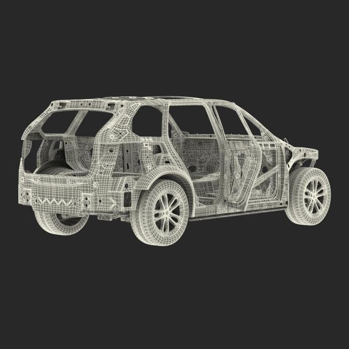 3D SUV Frame with Chassis Rigged 2