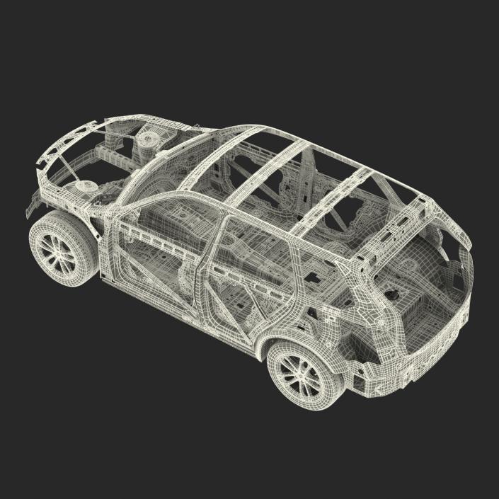 3D SUV Frame with Chassis Rigged 2