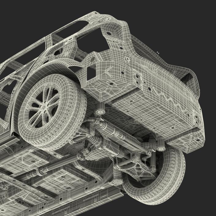 3D SUV Frame with Chassis Rigged 2