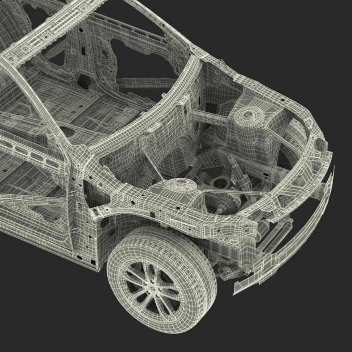 3D SUV Frame with Chassis Rigged 2