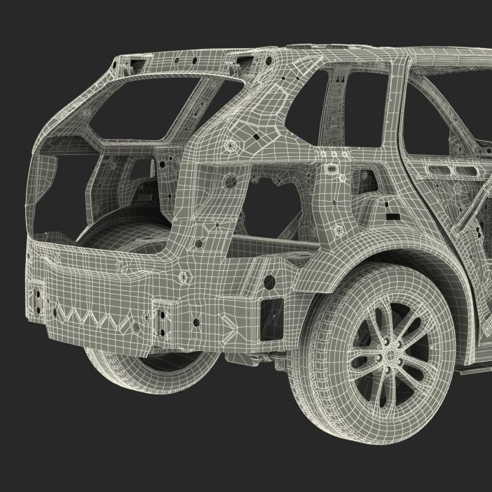 3D SUV Frame with Chassis Rigged 2