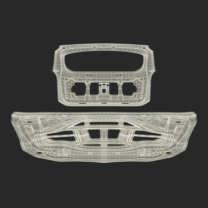 3D SUV Hood and Trunk Frame Rigged