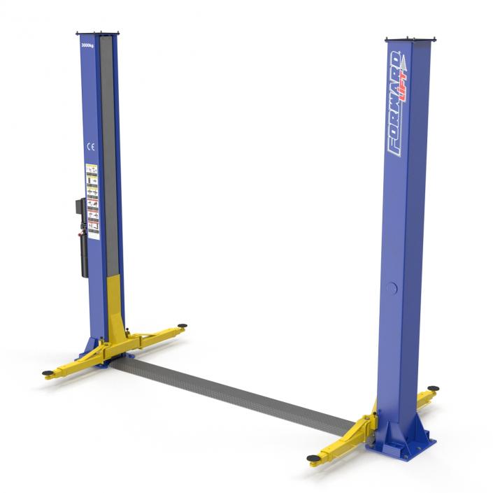 Two Post Car Lift Rigged 3D model