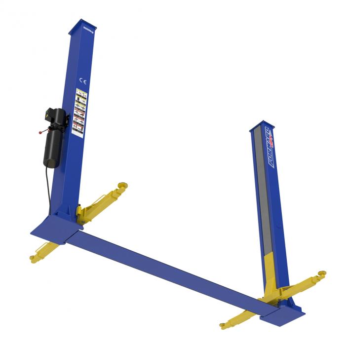 Two Post Car Lift Rigged 3D model